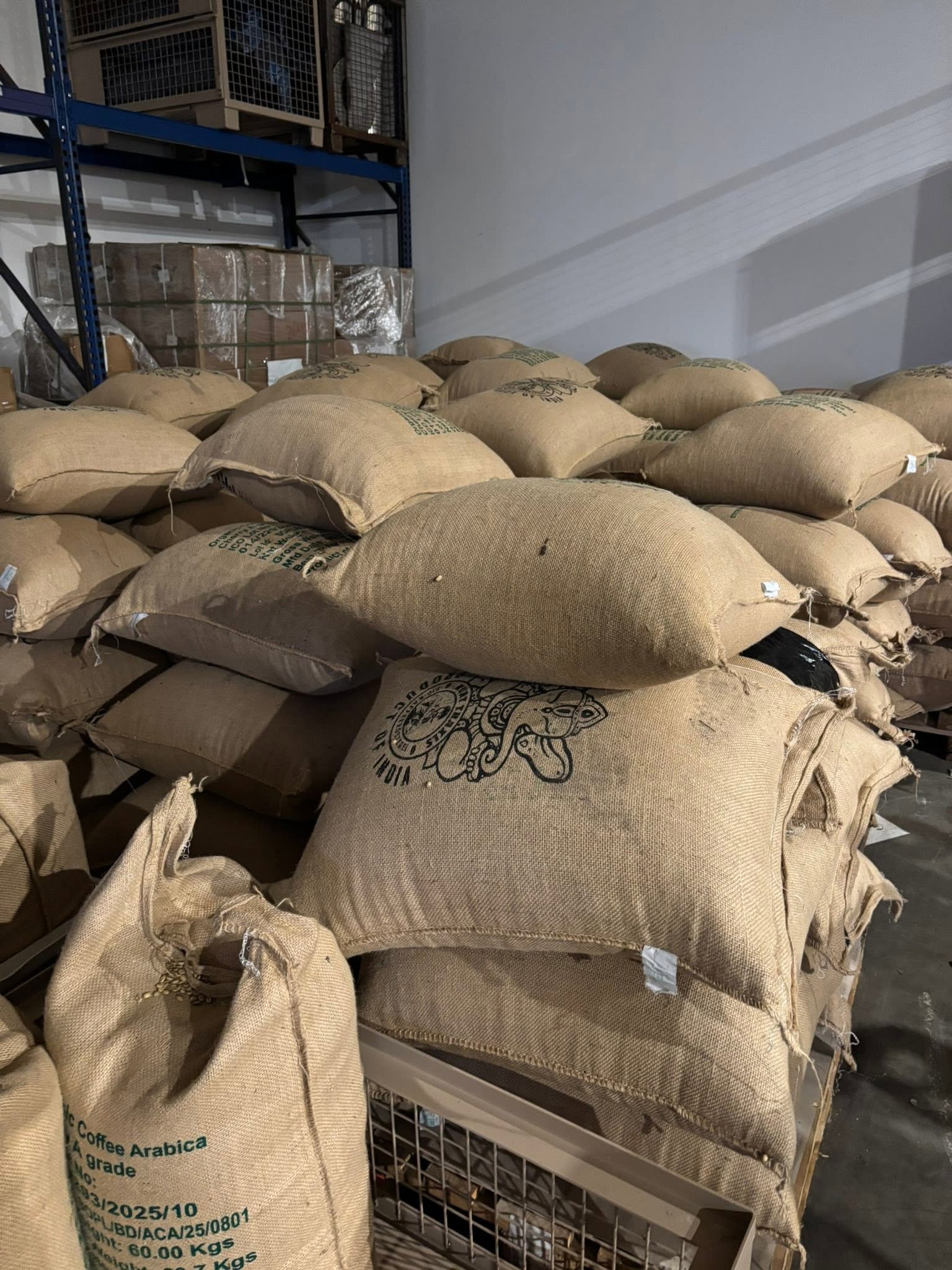 Lager Kaffeesäcke